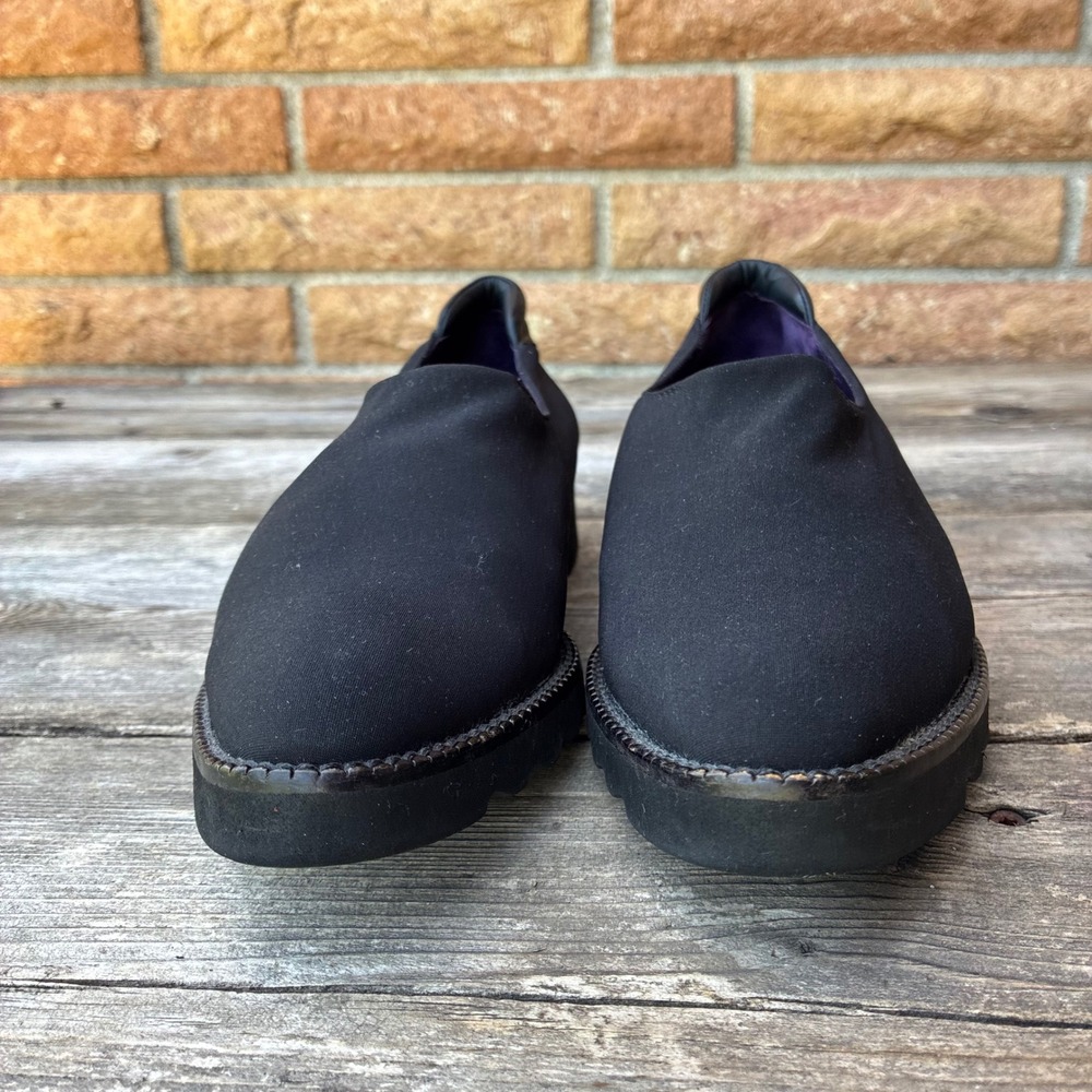 Donald J Pliner Sport Darsi Black Stretch Wedge SlipOn Loafers 6.5 Made In Italy - Picture 2 of 8